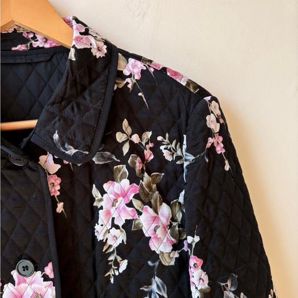 Basler Black Quilted Blazer Floral Print - Picture 7 of 13